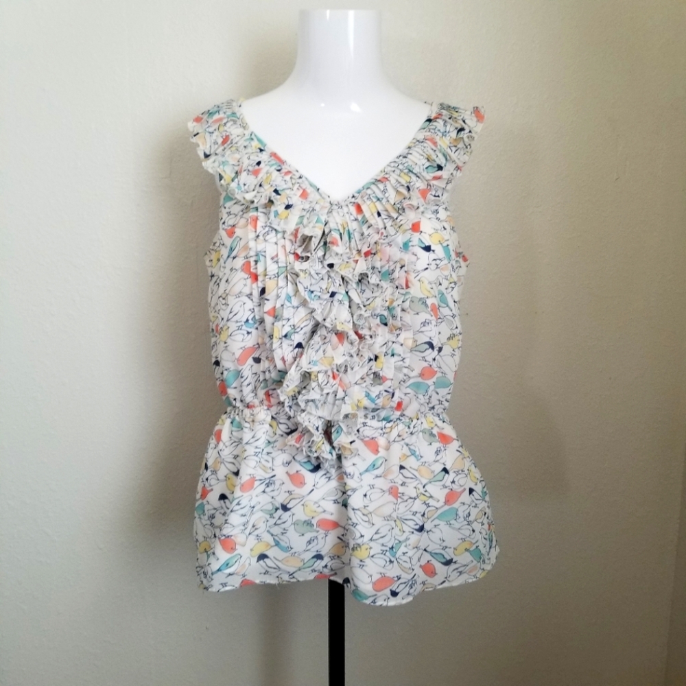 Lauren Conrad Vintage Women's Ruffle Sleeveless Top